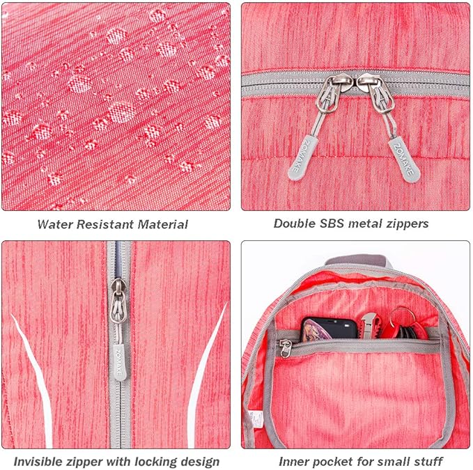 ZOMAKE 25L Ultra Lightweight Packable Backpack, Foldable Hiking Backpacks Water Resistant Small Folding Daypack for Travel(Red)