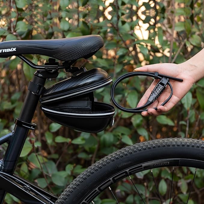 CXWXC Zip Tie Lock - 4-Digit Combo Cable Locks for Bike Motorcycle Helmet, Skateboard, Skis, Snowboard, Stroller & Cabinet - Ideal for Lightweight Security (Balck, 70CM)