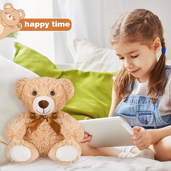 Zhanmai 18 Pcs 14 Inch Bears Stuffed Animal Bulk Gifts for Christmas Plush Bear Toys for Birthday Baby Shower Party Favor(Mixed Colors)