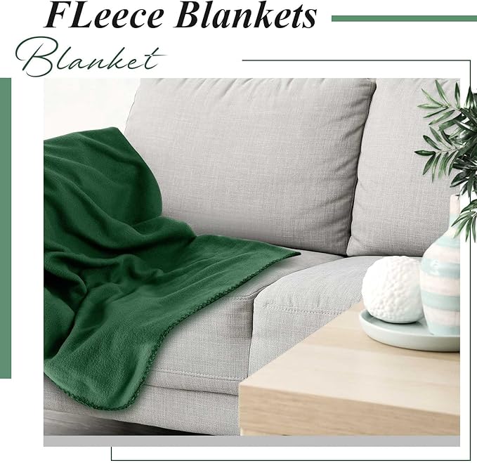 Newwiee 70 Pcs Fleece Throw Blankets Bulk Outdoor Wedding Guest Gifts Soft Lightweight Sleepover Lap Blankets Pet Home Sofa Couch Office Donation Homeless, 50 x 60 Inch (Green)