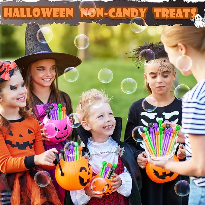 Bulk Halloween Trick or Treat Toys for Toddlers 300 PCS, Halloween Mini Bubbles Birthday Party Favors Bulk for Kids, Preschool Bucket Basket Goodie Gift Bag Pinata Stuffer Fillers Ideas for Boys Girls