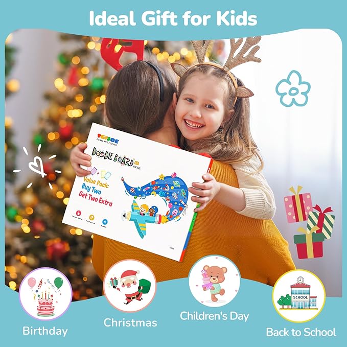 TECJOE LCD Writing Tablet, 8.5 Inch Colorful Doodle Board Drawing Tablet for Kids, Christmas Stocking Stuffers Birthday Gifts Travel Games Toys for Age 3 4 5 6 Boys Girls Toddles Preschooler