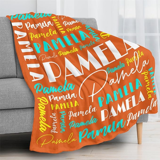 Name Blanket Personalized Blanket for Adult Kids Flannel Customize Throw Blanket Custom (Color 24, 30 x 40 Inches)