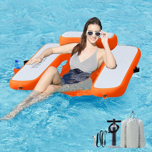 Inflatable Floating Chair Pool Floats Adult Lounger Float Chair for Swimming Pool Party Lake River