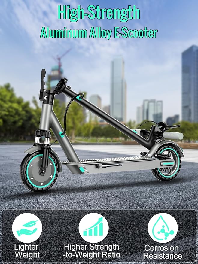 Electric Scooter for Adults & Teens, 350W Motor, 19 MPH Top Speed, 15/21 Miles Range, Foldable E-Scooter with 8.5" Honeycomb Tire, Escooter with Dual Braking System and App Control