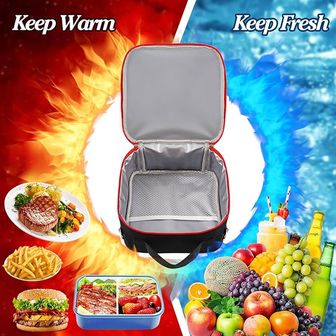 Preppy Initial Bow Mouse Lunch Bag, Kids Insulated Lunch Box Gifts for Teen Girls Daughter, Reusable Soft Lunch Containers Crossbody Cooler Bag Must Haves for Park Travel School Work Picnic Black Y