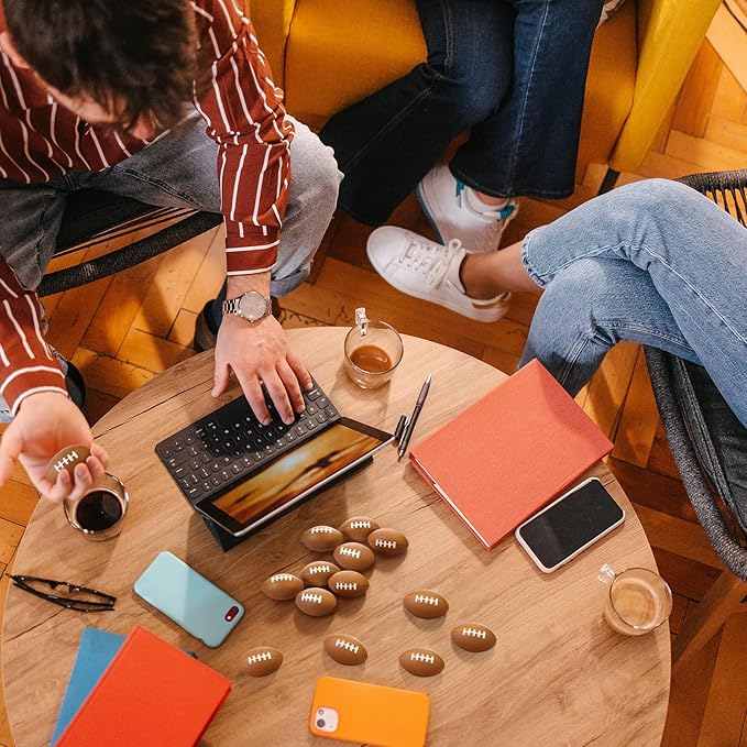 Blulu 50 Pack Mini Football Bulk 2.17" Foam Football Party Favor Sports Stress Ball Small Foam Ball for Back to School Homecoming Game Team Birthday Party Bag Gift Filler