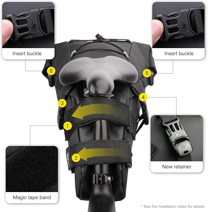 Rhinowalk Bike Saddle Bag Waterproof 10L Under Seat Storage for Mountain Road Biking and Commuting Trips