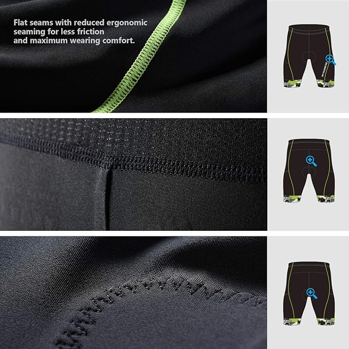 MY KILOMETRE Mens Triathlon Shorts with Adjustable Drawstring Easy Reach Leg Pockets Chamois for Long-Distance Tri Race