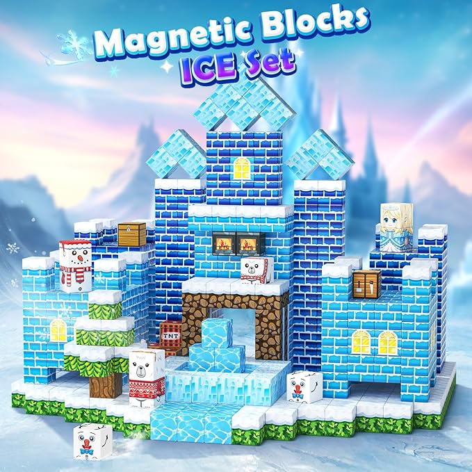 Soyee Magnetic Blocks Kids Toys - Build Mine Magnet World Set for Boys & Girls Ages 3-5 5-7 6-8 8-12 Building Sensory Toys 1'' Magnetic Cubes 3 4 5 6 7 8+ Year Old Girls Birthday Gifts