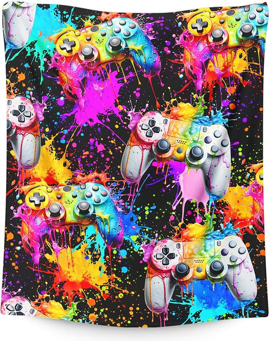 Game Blanket for Boys Men Gaming Throw Blankets for Kids Teens, 40x50 Inches Cozy Soft Cool Decor Throw for Sofa Couch Bed Office Son Birthday Gift