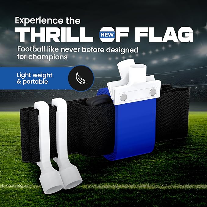 Gameday Flag Football Set – Kits for 2–14 Players w/Belts, Agility Cones & Carry Bag – Available in Multi Colors & Sizes