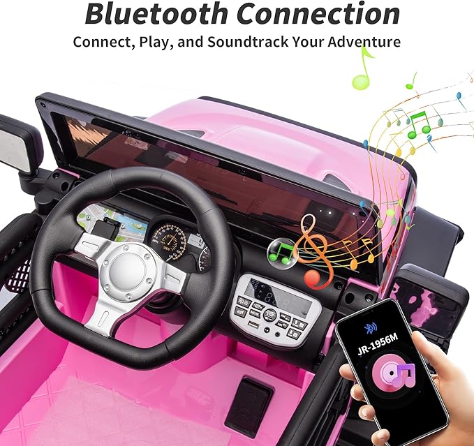 24V Ride on Toy Car, Kids Electric Vehicle 24 Volt Kids Ride on Car w/Remote Control, 3 Speeds – Light Pink