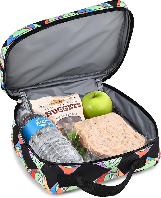 Fast Forward Teenage Mutant Ninja Turtles Lunch Box for Kids | Insulated Lunch Bag Lunch Box for Boys, Girls, Unisex, Toddlers | Teenage Mutant Ninja Turtles Reusable Lunchbox