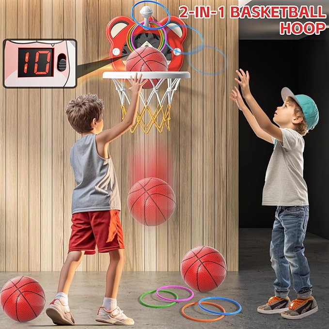 Toddler Basketball Hoop Indoor Toys Gifts for 3 4 5 Year Old Boys Kids, Indoor Mini Scoring Basketball Hoop for Toddler Kids Boys Ages 3-5 4-6, Ideal 3 4 5 6 Years Old Birthday Gifts