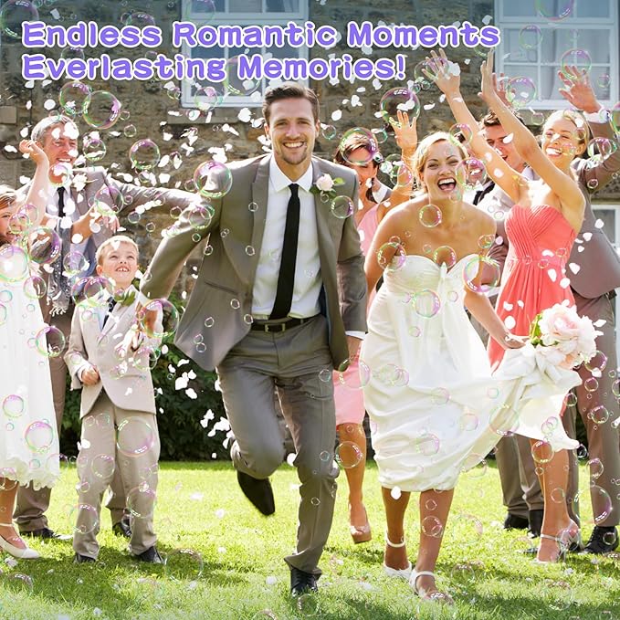 BOMOCO Bubble Gun,125 Holes Bubble Machine Bubbles for Kids 3-12,Bubble Blaster Gun with Bubble Solution Summer Outdoor Bubble Toys Birthday Wedding Halloween Party Favors Gifts Bubble Maker,Purple