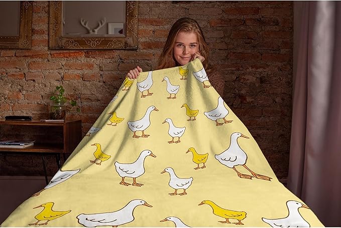 Duck Blanket Soft Blankets and Throws Flannel Cozy Lightweight Quilt Gift Perfect for Bed Sofa Couch-60 x50 Medium for Teen