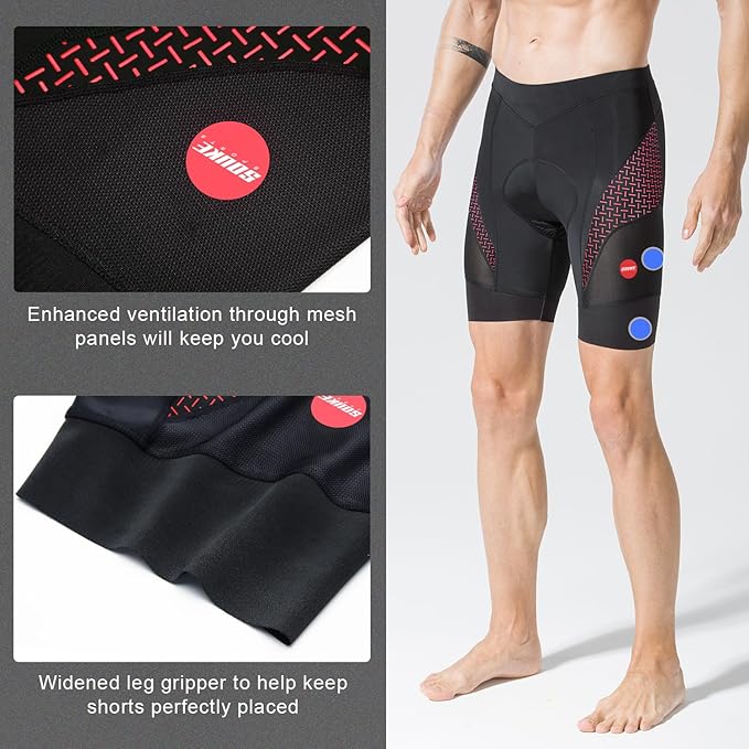 Men's Cycling Shorts Padded Bicycle Riding Half Pants Bike Biking Cycle Tights