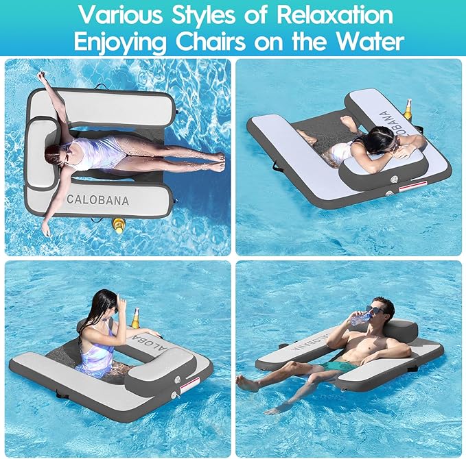 Inflatable Floating Chair Pool Floats Adult Lounger Float Chair for Swimming Pool