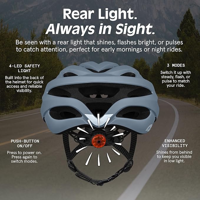 Retrospec Silas Adult Bike Helmet with Light for Men & Women - Lightweight, Comfortable
