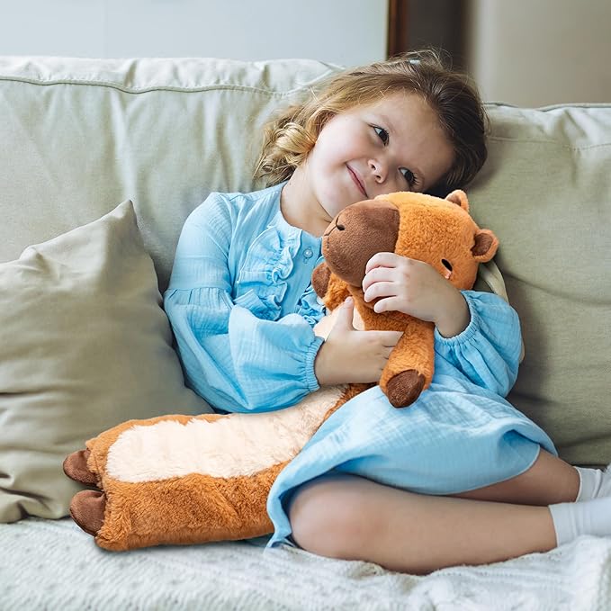 Capybara Microwavable & Weighted Stuffed Animals - Unscented Heatable Plush Doll, Cute Capybara Plush Toys Gifts for Girls Boys and Kids, Happy Fuel