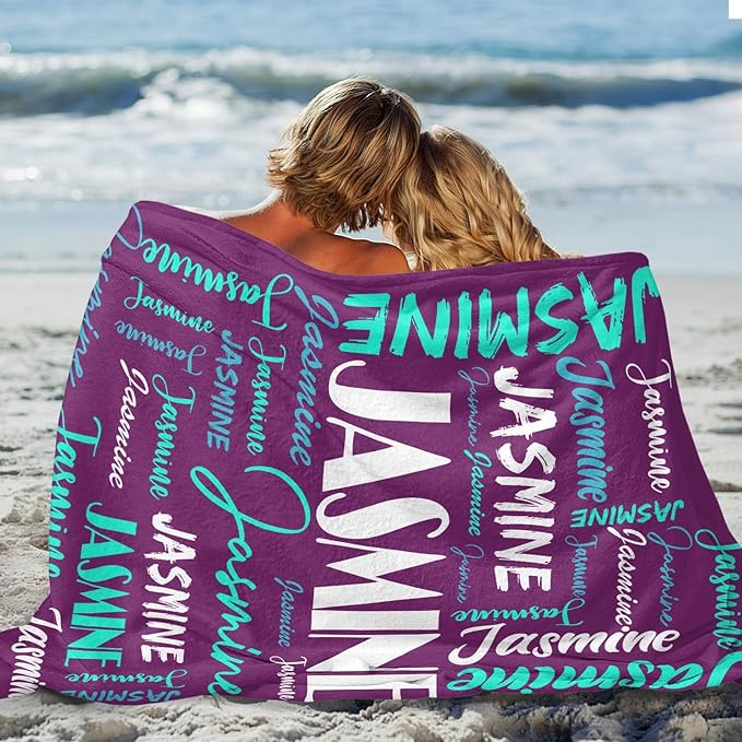 Dr.TOUGH Personalized Name Blanket Personalized Blanket for Adult Kids Flannel Customized Personalized Blankets and Throws