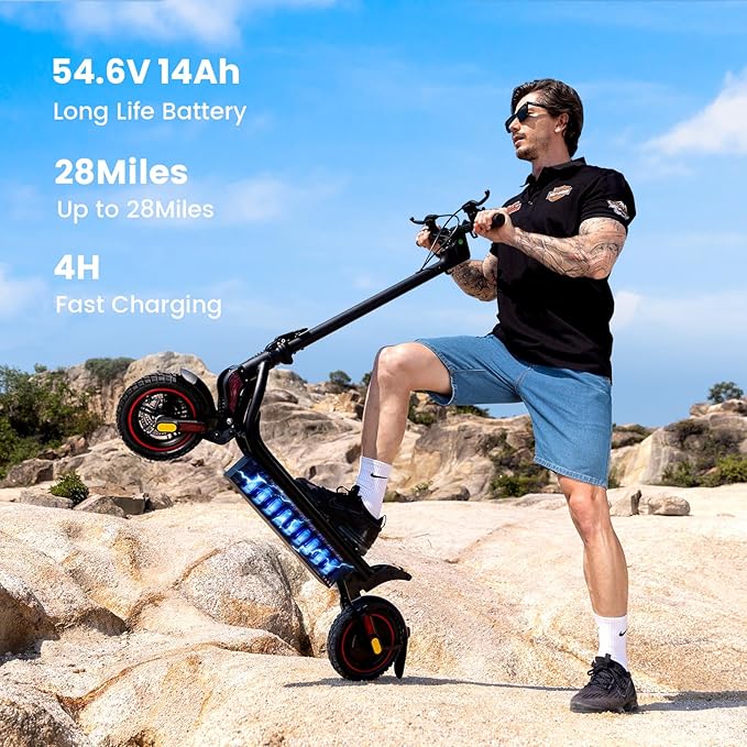 Electric Scooters - 500W/1000W/1500W Peak Motor Electric Scooter Adults, 18/28 Max MPH, 21/25/28 Miles Range, 8.5’’/9.3‘’/10‘’ Tire, Portable& Foldable Commuting E-Scooter