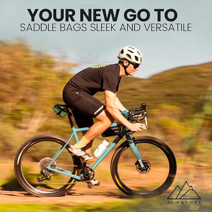 Signature Bike Saddle Bag – Hunter Green | 0.5L Bike Seat Bag (3" x 5.25" x 2") | Water-Resistant Ripstop, Waterproof Zipper, Internal Pocket | Durable Under Seat Storage