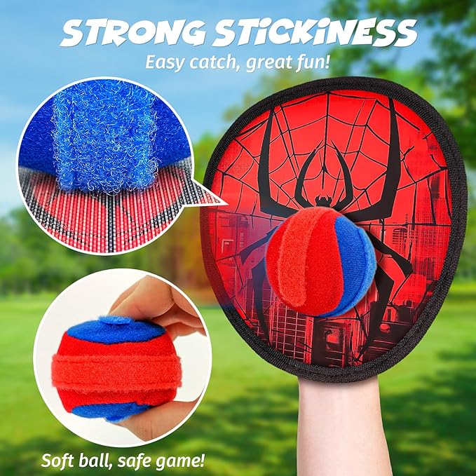Toss and Catch Ball Game Set, Outdoor Games for Kids 3 4 5 6 7 8 9 10 11 12 Years Old Boys Girls, Outdoor Yard Games Beach Toys Pool Toys Sports & Outdoors Birthday Gifts (2 Paddles)