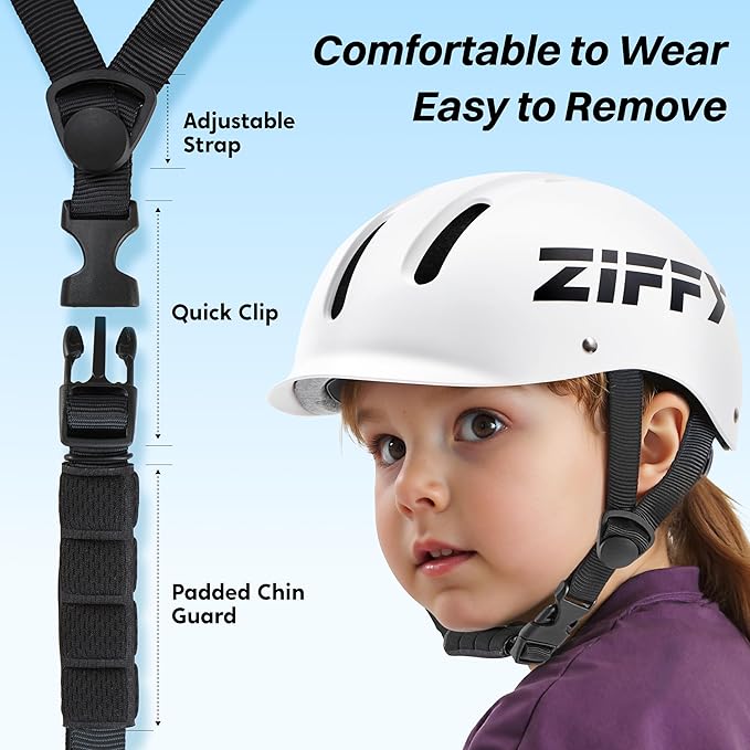 ZIFFY Kids/Toddler Bike Helmet, Adjustable, Lightweight, Safety Certified Scooter Helmet for Boys & Girls with Washable Inner Lining, 2 Sizes, 4 Colors – Fits Toddlers to Youth