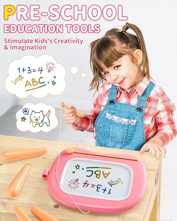 Magnetic Drawing Board Toddler Toys - Doodle Board for Toddlers 1-3 - Learning Educational Toy Etch Sketch Writing Doodle Board Age 2-4 Travel Games - Best Birthday Christmas Gifts for Girls