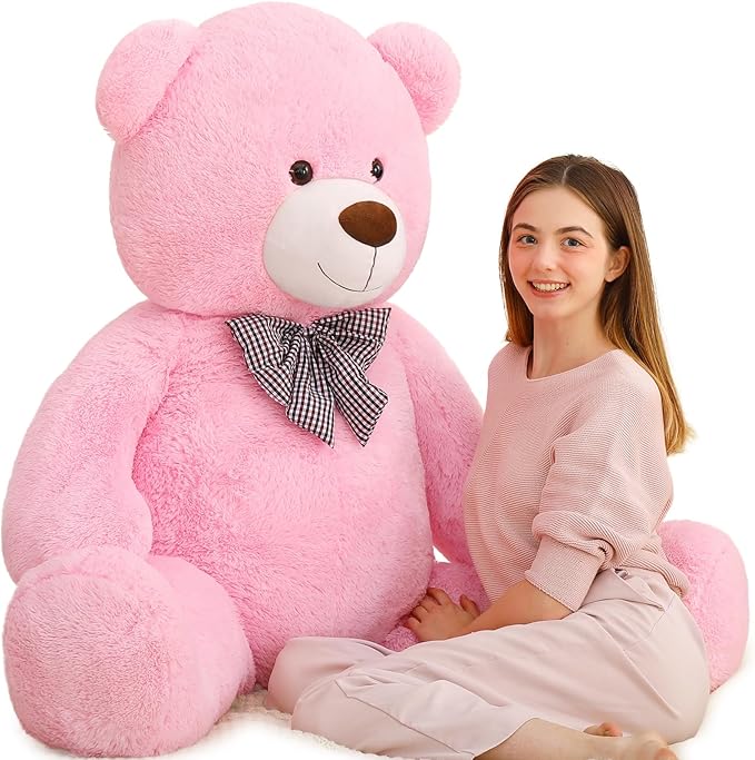 MaoGoLan Giant Pink Teddy Bear 55 inch Life Size Big Bear Large Stuffed Animals for Girlfriend