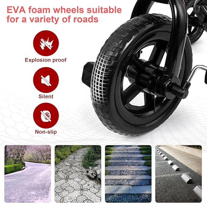 XPIY Tricycle for Toddlers Age 2 to 4 Years Old, 3 in 1 Folding Toddler Bike for Boys and Girls, Kids' Bike Trike with Detachable Pedal and Adjustable Seat Light Pink