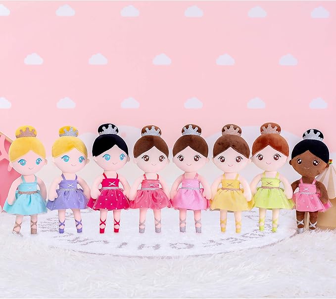 Gloveleya Baby Girl Gifts Dolls Soft Plush Toy Ballet Girl Doll Watermelon Red