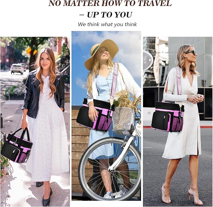 LOKASS Lunch Box & Lunch Bag for Women Men Double Deck, Large Insulated Adult Lunch Box Leakproof Lunchbox Cooler Bag for Work Picnic Beach,（Pink&Black 16L）