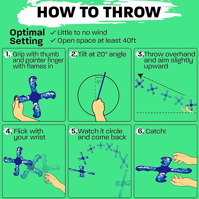 Pool Toys Foam Boomerang - Fun Stocking Stuffer Gifts for Girls & Boys All Ages - Easy to Use & Soft and Safe - Beach Games & Summer Fun - Outdoor Toys For Kids Ages 6 7 8 9 10 11 12 + Year Old