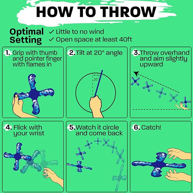 Boomerangs for Kids - Christmass Gifts for Grandkids Boys & Girls All Ages - Outdoor Flying Disc - Fun Boy Stocking Stuffers - Boys Toys Age 8-10 Year Old & 10-12 & Up - Beach Toys for Kids Presents