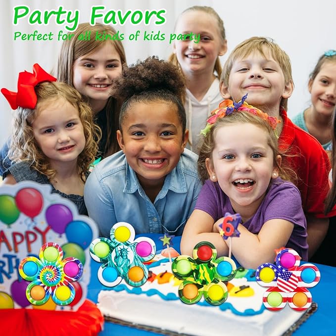 5Pcs Fidget Spinner Bulk Toys, ADHD Autism Fidgets for Teens Toddler, Sensory Pop it Fidget Toys Pack, Party Favors Gifts for Kids 8-12 3-5, Classroom Prizes for Girls Boys Students