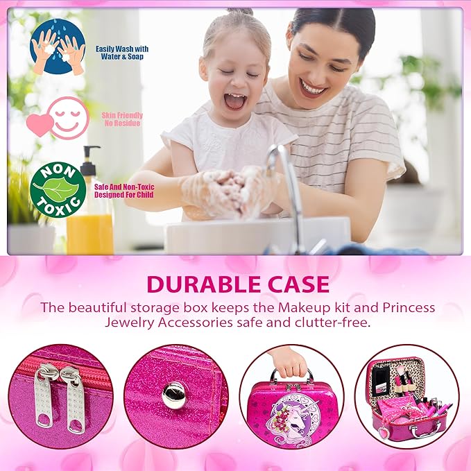 Kids Makeup Sets for Girls - Kids Makeup for Girls, Maquillaje para Niñas, Play Make Up Kit, Best Toys for Little Girl,Princess Toddler Kid Stuff, Ages3-12Year Old Girl Birthday Gifts