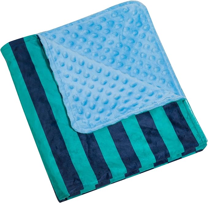Wildkin Plush Baby Blanket – Soft & Cozy Comfort, Ideal for Toddlers, Travel & Daycare - Blue Stripes