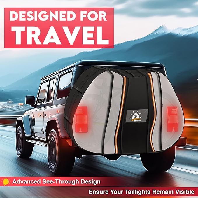 Bike Cover for Transport 1 to 2 Bike - 600D Travel Bike Covers for Bikes on Rear Bike Rack Heavy Duty & Waterproof, Outdoor Full Bicycle Rack Cover for Single Bikes on Car Hitch (Clear)