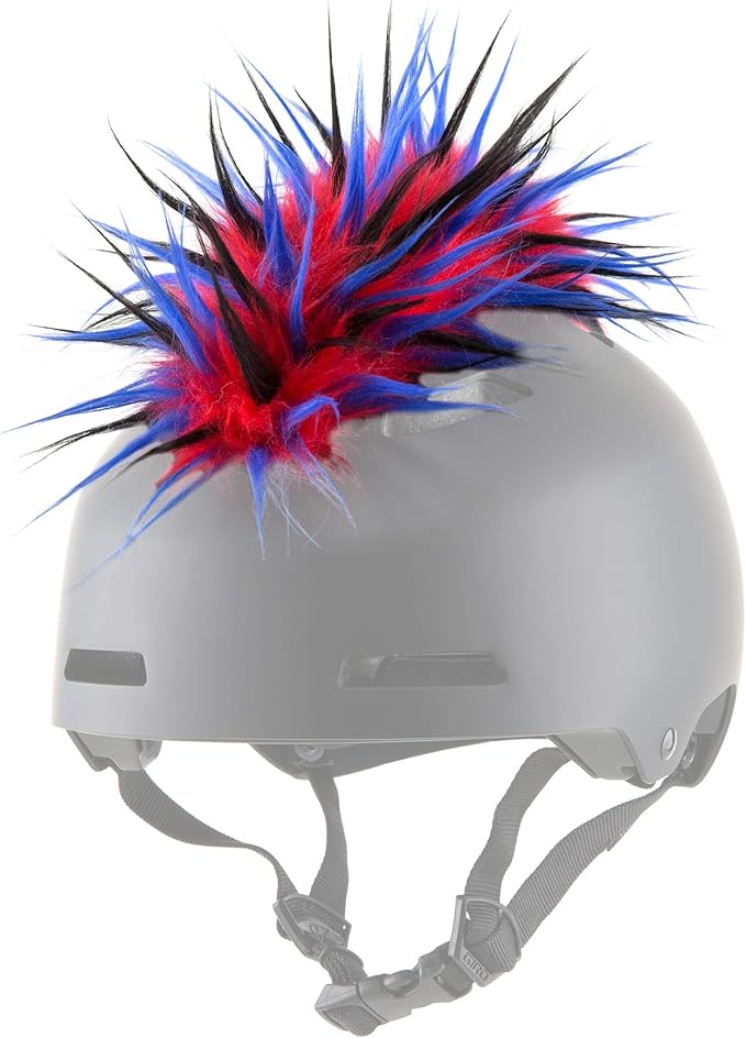 Iguana Helmet Accessories w/Sticky Hook & Loop Fastener Adhesive (Helmet not Included), Fun Helmet Mohawk/Cover for Snowboarding, Skiing, Biking, Cycling, Skating for Kids and Adults