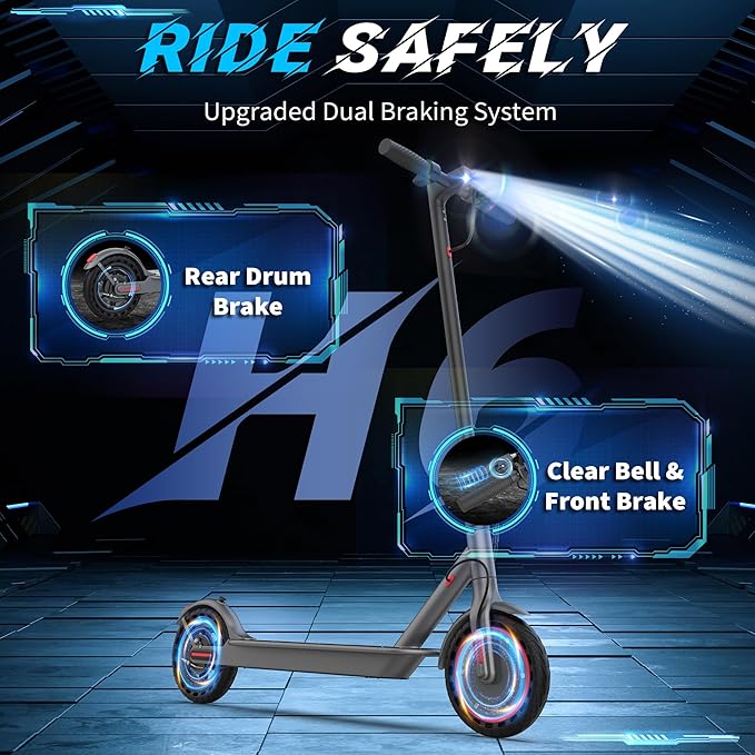 WERHY Electric Scooter, 350W/500W Motor, Top Speed 19/22 mph, Max 16/23/25/28Miles Ranges, Foldable E Scooter for Adults