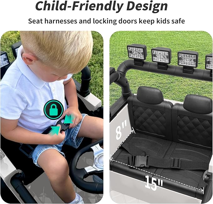 Kids Ride on Car Toy, 24V Electric Car for Kids with Remote Control, 2x200W Motors - White