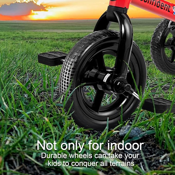 YGJT 3 in 1 Tricycle for Toddlers Age 2-5 Years Old, Folding Kids Balance Bike with Adjustable Seat and Removable Pedal, Toddler Bike Ride-on Toys for Infant, Gifts for Baby Boys Girls Birthday(Red)