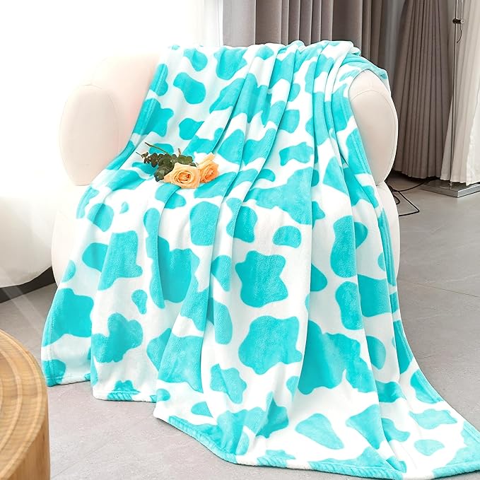 Blue Throw Blanket for Bed - Blue Gifts for Women Birthday - Teal Plush Blanket Throws for Couch Soft Cozy Fleece Bedding Decor for Teen Girls, Camping, and Travel All Season 50" x 60"