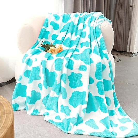 Blue Throw Blanket for Bed - Blue Gifts for Women Birthday - Teal Plush Blanket Throws for Couch Soft Cozy Fleece Bedding Decor for Teen Girls, Camping, and Travel All Season 50" x 60"
