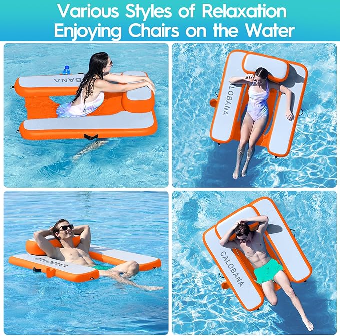 Inflatable Floating Chair Pool Floats Adult Lounger Float Chair for Swimming Pool Party Lake River