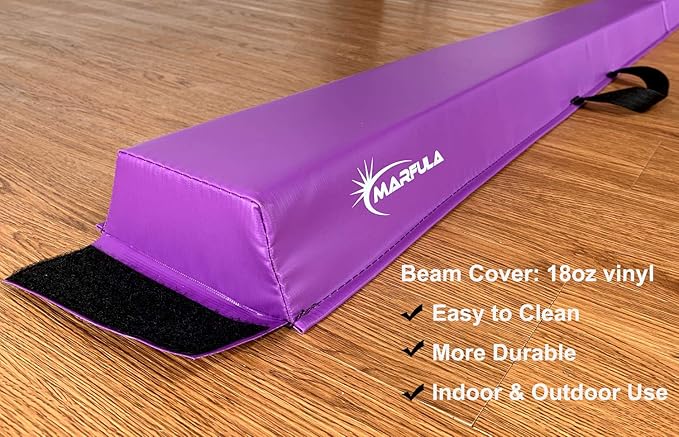 Balance Beam - Folding Floor Gymnastics Equipment for Kids, Non Slip Base - 6 FT to 10 FT for Home Gym Use