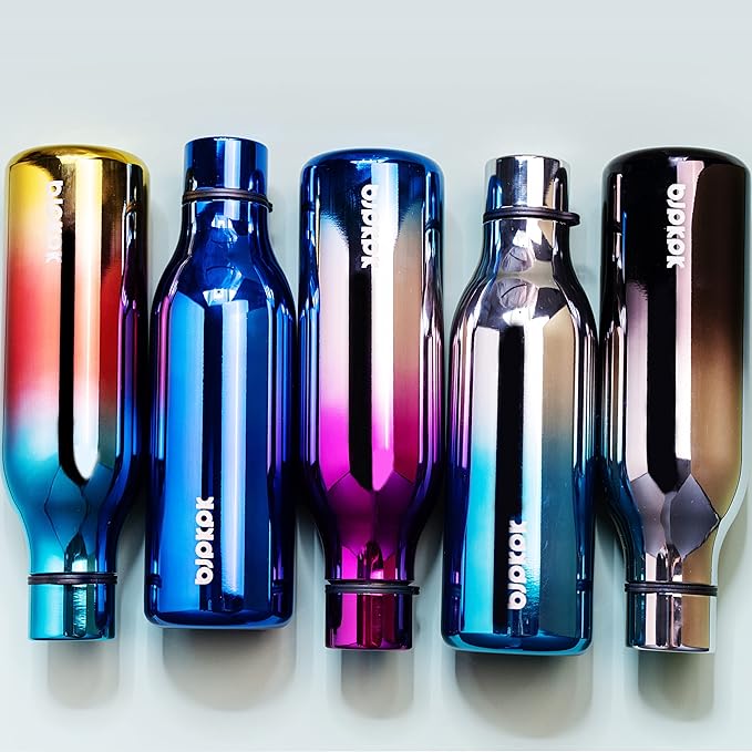 BJPKPK Insulated Water Bottles, 18 oz Stainless Steel Metal Water Bottle with Strap, BPA Free Leak Proof Thermo,Mugs,Flasks, Reusable Water Bottle for Sports & Travel, Caribbean Sunrise